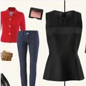 Cabi Bustier Snake Croc print Blouse